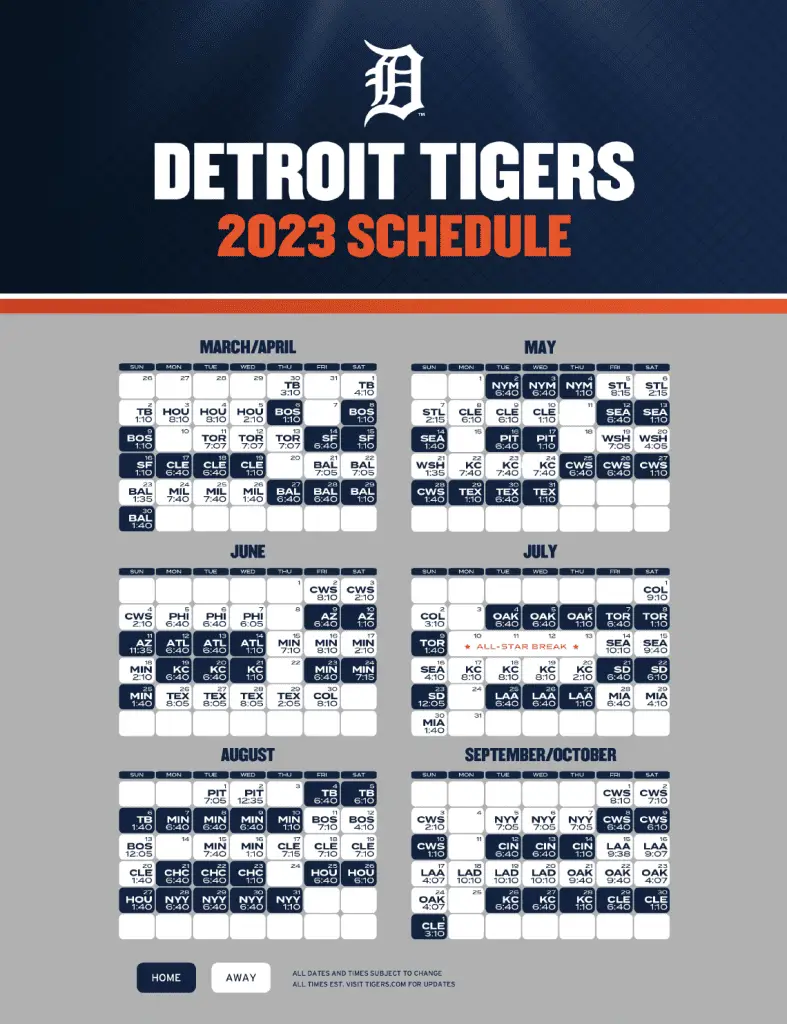 Breaking Down the 2023 Detroit Tigers Schedule – Inside The Diamonds