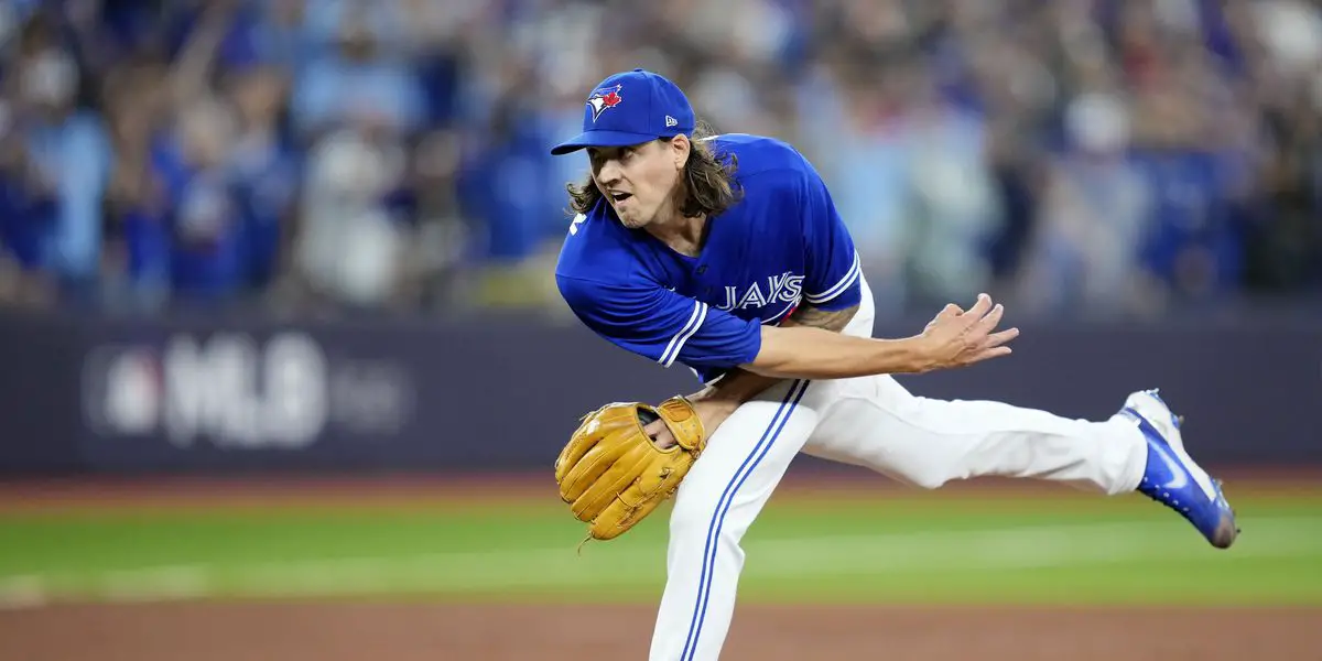 Blue Jays Pitcher Kevin Gausman in Mid-Release of Next Pitch